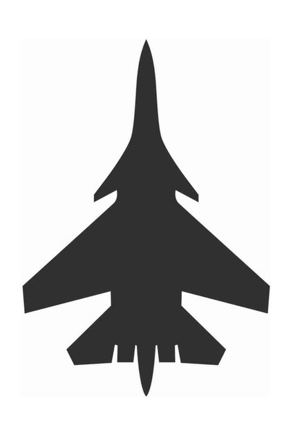 Black airplane silhouette sticker 19 cm black color car sticker