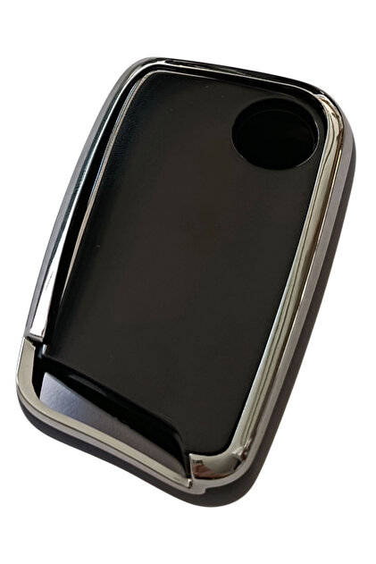 Ontto Flip Key Car Key Case Fits VW Beetle Tiguan Polo Golf Passat For Skoda Octavia Kodiaq Seat Leon Altea Key Case Metal Key Box Key Fob 3 Button A Black