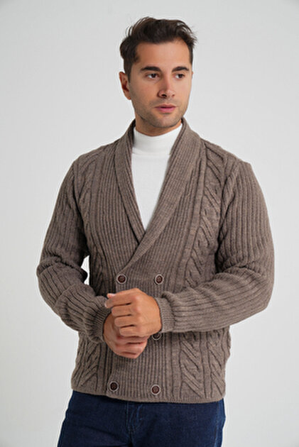Favori Collection Regular Fit Wool Cardigan- Trendyol