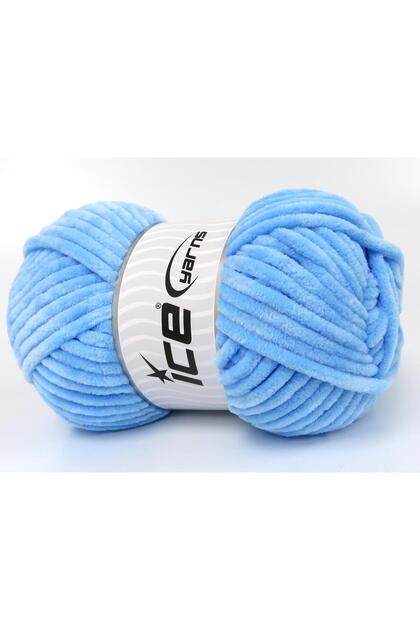 Lot of 4 X 100Gr Skeins Ice Yarns Chenille Baby (100% Microfiber) Yarn Baby Blue
