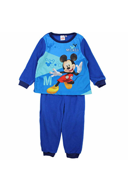 Pijama copii, cu maneca lunga, polar, albastru, Junior, Mickey Mouse, Disney