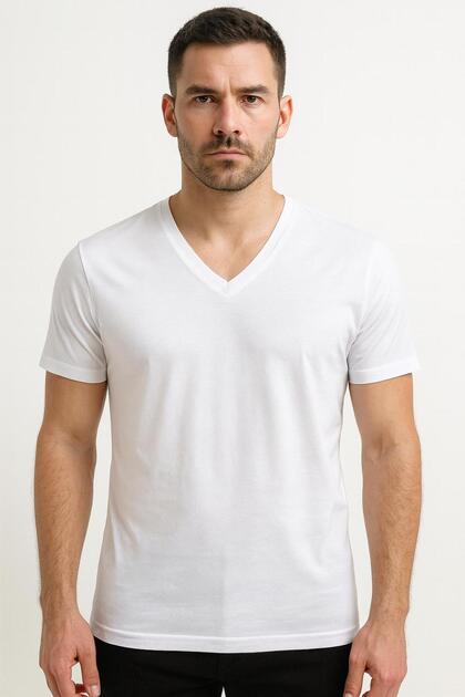 Men's Cotton Underwear V White (1 Piece Set)