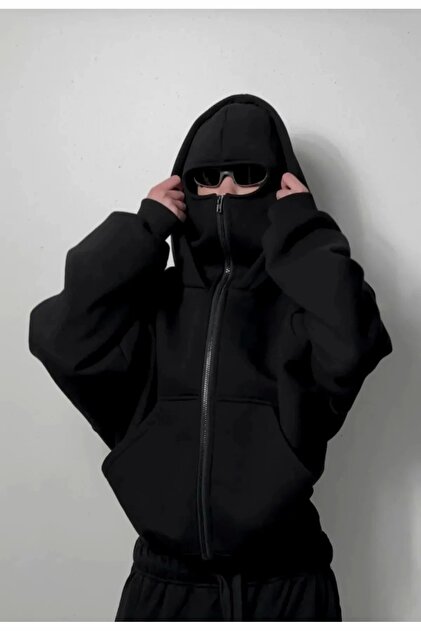 1blood Siyah 19 Bayraklı Türk Devleti Baskılı Kar Maskeli Unisex
