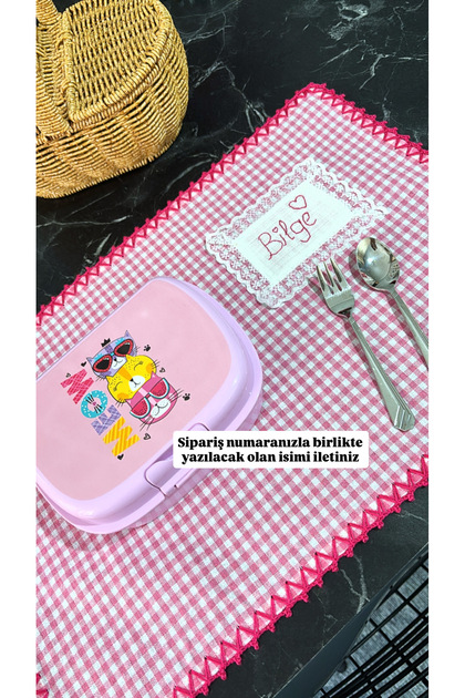 Beslenme örtüsü isime özel 35x50 pembe