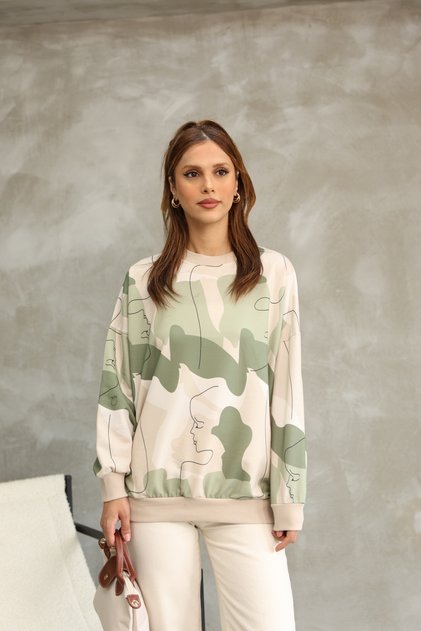 DİGİTAL BASKILI OVERSİZE SWEATSHIRT 25521