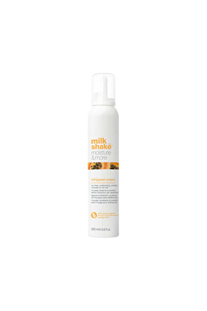 Tratament hidratant spuma fara clatire pentru par uscat Milk Shake Moisture Plus Whipped Cream 200ml