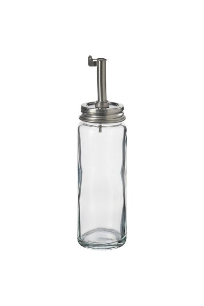 CITRONHAJ Oil/vinegar bottle, clear glass/stainless steel, 16 cm