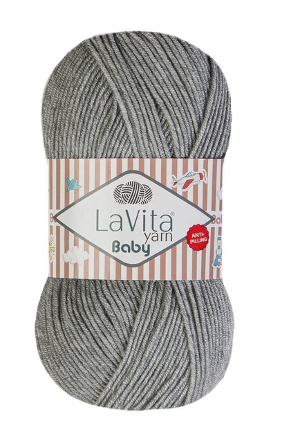 Baby Hand Knitting Yarn 100% Acrylic Anti-Pilling 100Gr (6026 Alaca Gray)