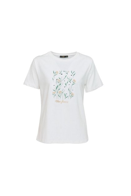 Floral Patterned White Tshirt