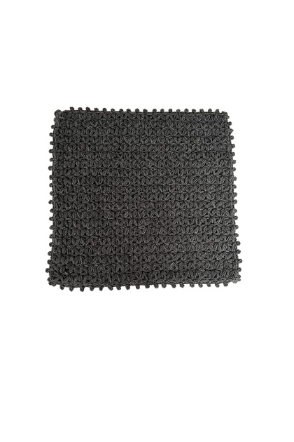 Hand Knitted Star Model Square Bath Washcloth Gray