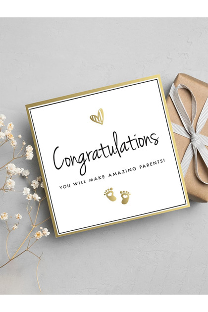 Congratulations on the Baby - Gold Foil Greeting Card