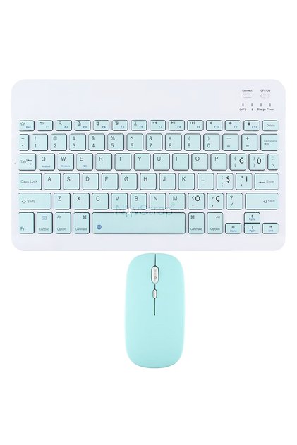 Bluetooth Klavye Mouse Seti Şarjlı (Türkçe Q Karakter) Tüm Tablet ve Telefonlar ile Uyumlu