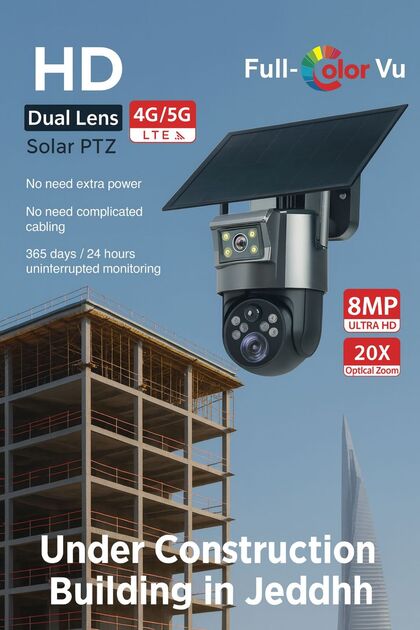 4G/5G Dual Lens Solar PTZ Security Camera