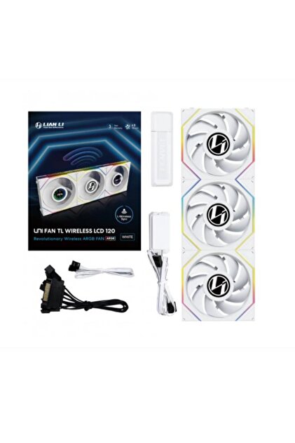 Lian Li UNI FAN TL WIRELESS LCD 3x120mm Beyaz Kasa Fanı - Fiyatı