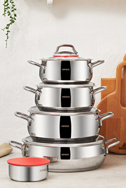 Brillant BRİLLANT ÇELİK TENCERE SETİ ORİON 8 Parça METAL KULP