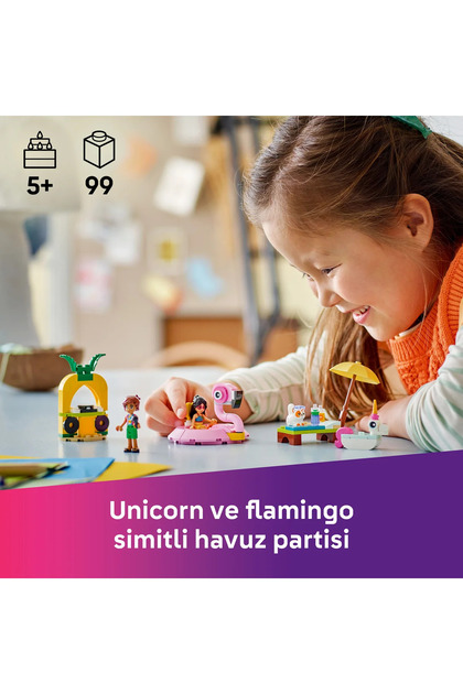 LEGO Friends Tek Boynuzlu At ve Flamingo Havuz Partisi 42658
