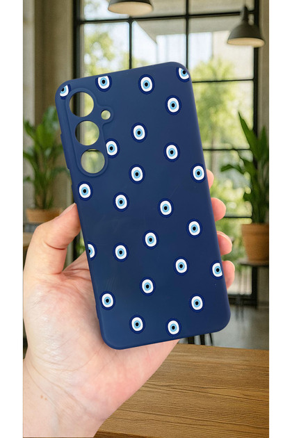 Samsung Galaxy S24Fe - Evil Eye Bead Patterned Silicone Shock-Absorbing Classic Protective Rubber Case