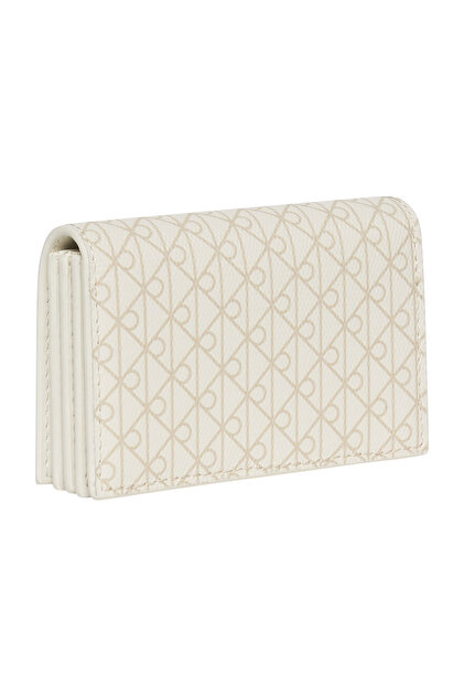 Women's Monogram Patterned Accordion Card Holder - Cream