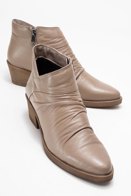Rule Stone Genuine Leather Women's Thick Heeled Boots