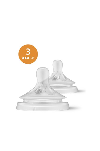 PHILIPS AVENT Биберон за естествена реакция SCY963/02, 1+ месец, бавен поток, без BPA, 2 броя