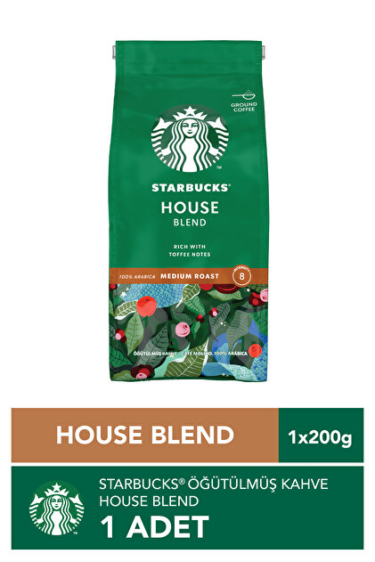 スターバックス Starbucks Starbucks House Blend Medium Roast Öğütülmüş Kahve 200g