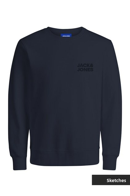 Men's Navy Blue Jorlogo Sweat Crew Neck Tr Ss25 Sweatshirt 12290659-Navyblaze