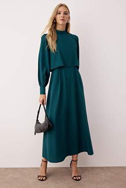 Abito Donna Trendyol Smock – Viscosa, Vestibilità Regolare, Floreale, Scollo A V, Taglia S/36
