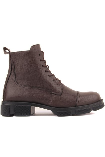 - Brown Leather Zippered Men's Boots 102-208-10052