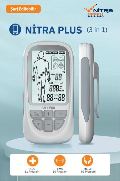 Epicsa Nitra Plus Şarjlı Tens Ems Masaj Cihazı Ağrı Giderici Fizik