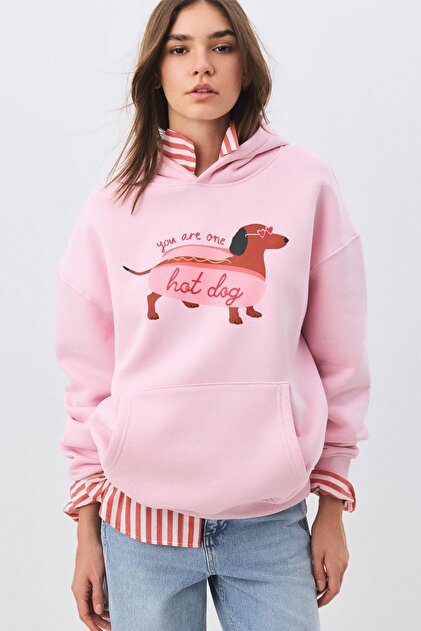 Trendiz Kadın Hotdog Sweatshirt Pembe - Fiyatı, Yorumları