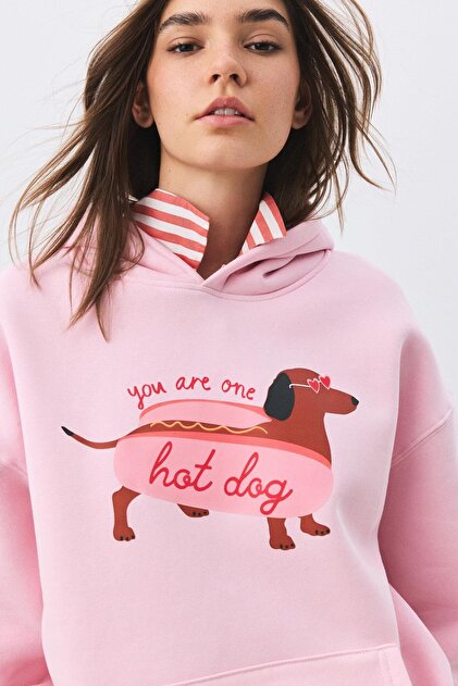 Trendiz Kadın Hotdog Sweatshirt Pembe - Fiyatı, Yorumları