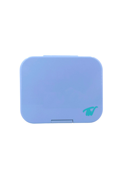 Light blue four-compartment lunch box