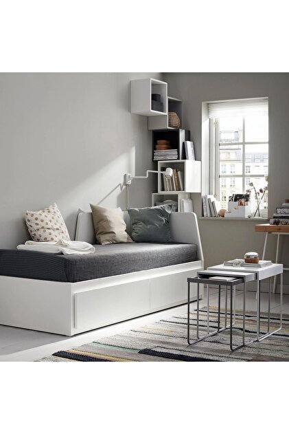 IKEA AKDENİZ FLEKKE beyaz 80x200 cm modern saklama alanlı divan