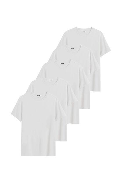 Men's 5-Pack Cotton Short Sleeve Crew Neck Loose T-Shirt