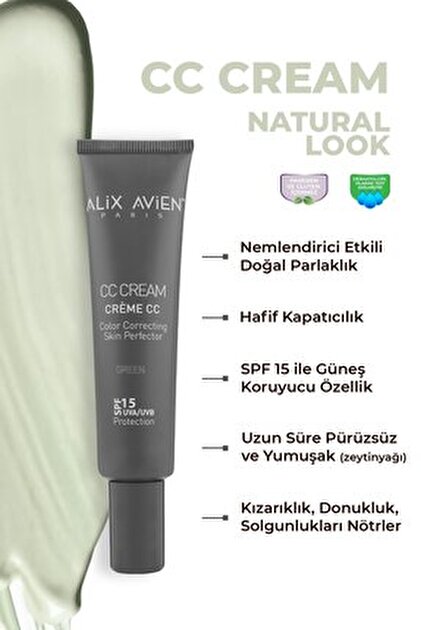 Alix Avien CC Krem Renk Düzenleyici Sarı - CC Cream Yellow SPF 15