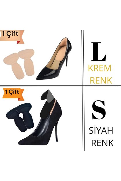 Stiletto, Kösele Ayakkabı Topuğu Destekli, Yumuşak Topuk Vurma Önleyici,Daraltıcı Ped( 1 Çift)