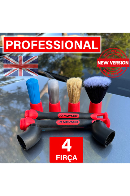 Jo Moyner Profesyonel Oto Detay Fırça Seti 4'lü Değiştirilebilir