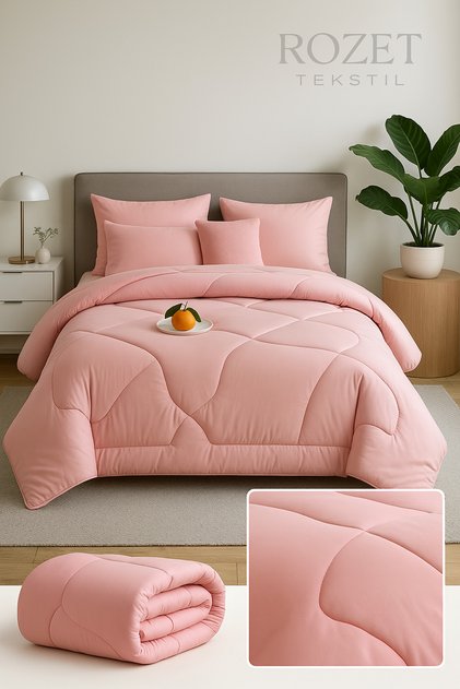Single Pink (155X215) Double Sided Wellsoft Luxury Quilt