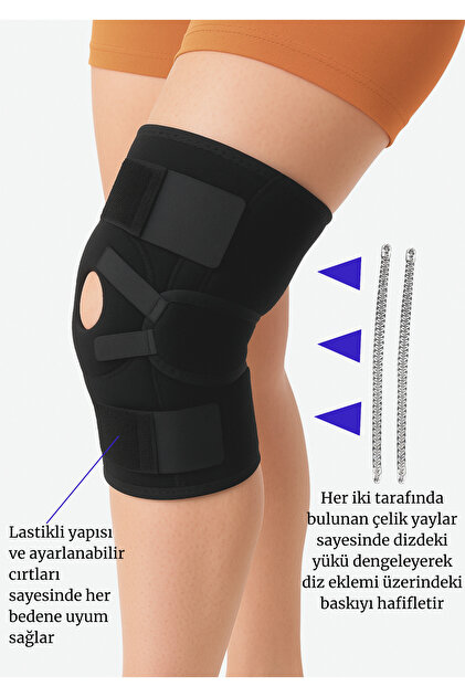 Ayarlanabilir Patella Destekli Ligamentli Menüsküs Çapraz Bağ Koruma Spor Koşu İçin Silikonlu Dizlik
