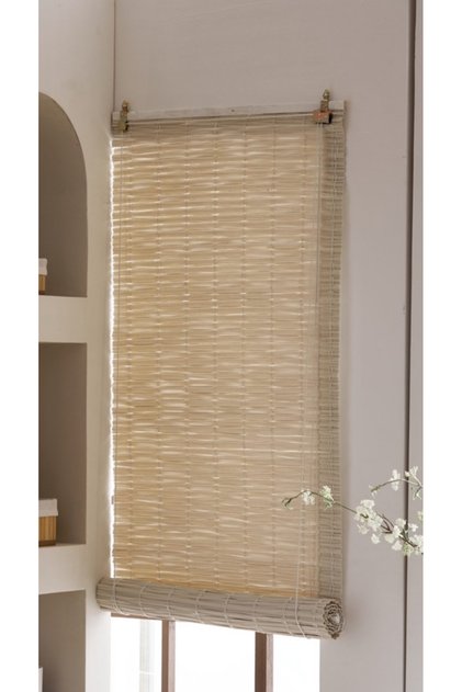 Ekru Rattan Stor Perde 80 x 180 cm