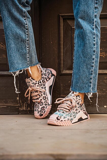 diclepolat Women's Powder Leopard Print Lace-Up Sneakers with Stone Detail and Orthopedic Bruno- Trendyol diclepolat Women's Powder Leopard Print Lace-Up Sneakers with Stone Detail and Orthopedic Bruno- Trendyol