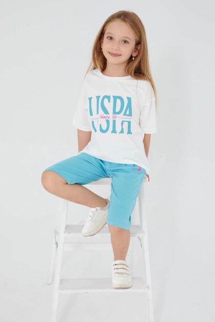Base. Polo Assn Cute Cream Girl's Capri Set