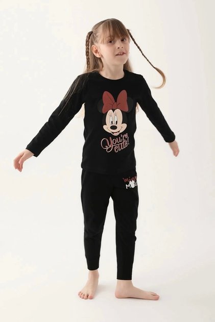 Disney Girl's Black Long Sleeve Pajamas Set
