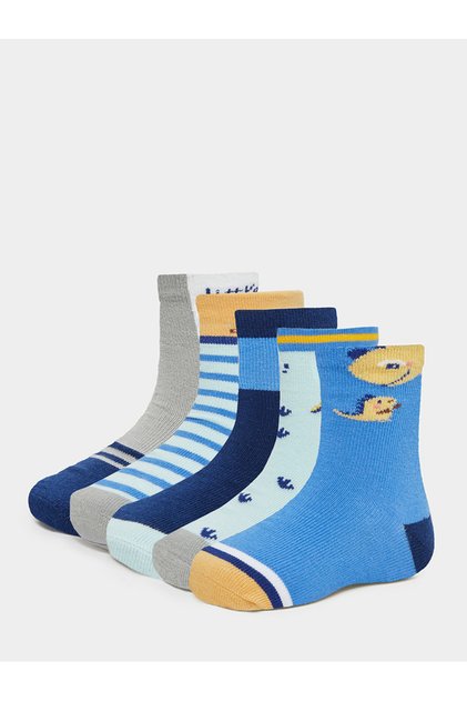Set of 5 - Printed Crew Socks