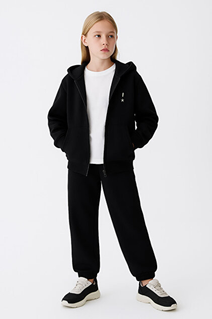 Hooded Zippered Double Pocket Unisex Tracksuit Set