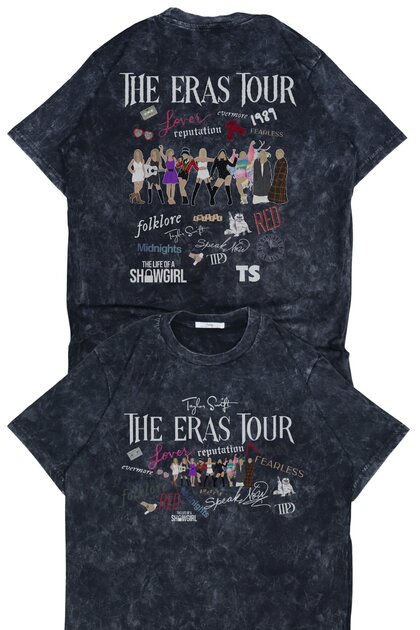Unisex the Eras Tour Back Printed Washable T-Shirt, Oversized Taylor Swift Themed Retro T-Shirt