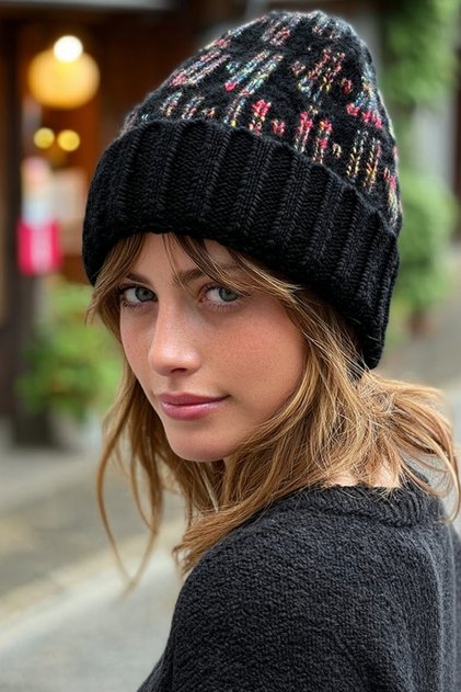 Women's Colorful Patterned Knitwear Beanie
