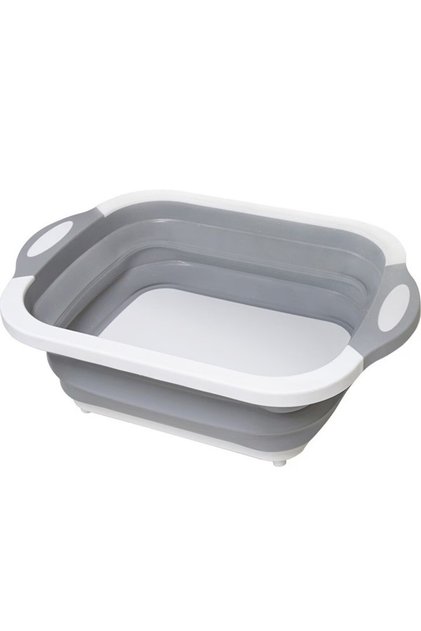 Tocător multifuncțional, pliabil, coș de spălat și scurgere a alimentelor, 480 g, gri