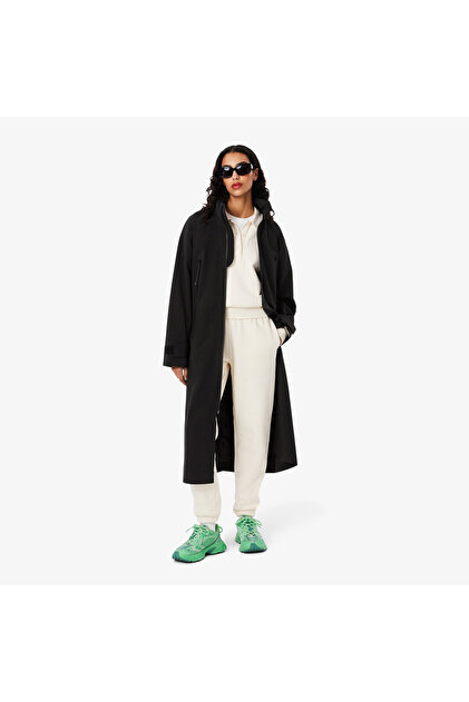 Lacoste Kadın Oversize Fit Kapüşonlu Siyah Trençkot - Fiyatı