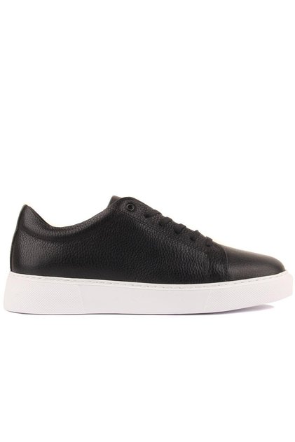 Sail lakers - black leather lace-up men's casual shoes